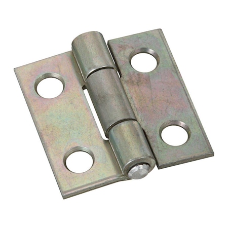 NATIONAL MFG SALES 1 in. Steel Non-Removable Pin Hinge, Zinc-Plated, 2PK 5702360